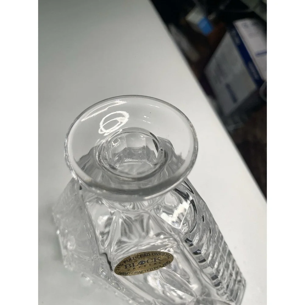VTG OLYMPIC BLOCK 24% Leaded Cut Crystal Decanter Poland Whiskey FREE SHIPPING*